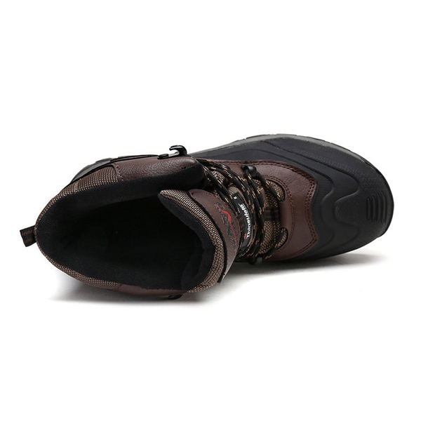 Men's Waterproof Insulated Winter Snow Boots - DARK BROWN BLACK - 1